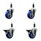 Service Caster 3.5'' Blue Poly Wheel Swivel 7/8'' Expanding Stem Caster Set 2 Brakes, 4PK SCC-EX20S3514-PPUB-BLUE-2-PLB-2-78 - alternate 1